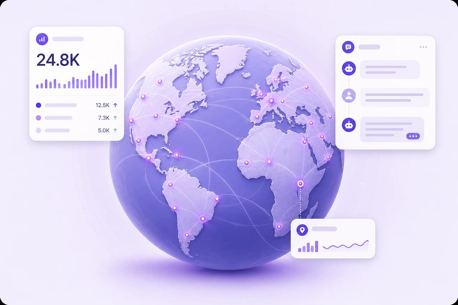 Interactive country distribution map showing session counts