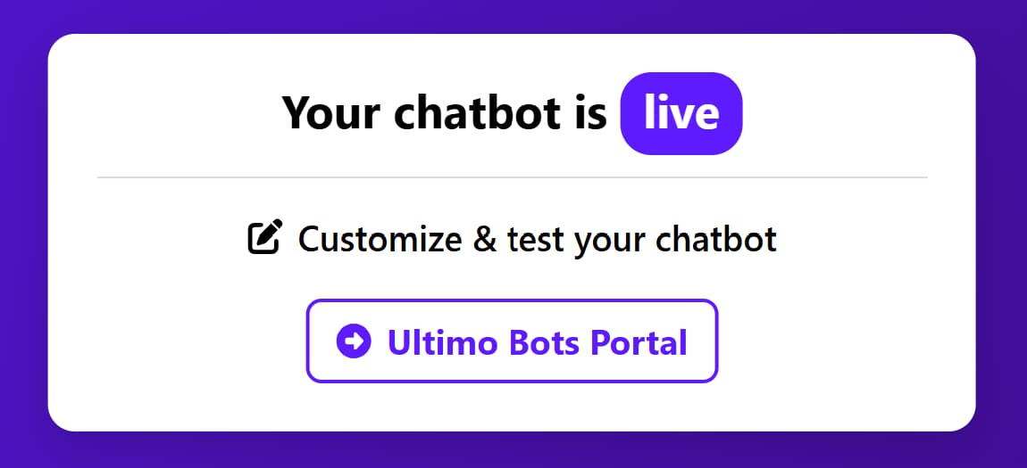 Ultimo Bots Step 5 Live Chatbot Example