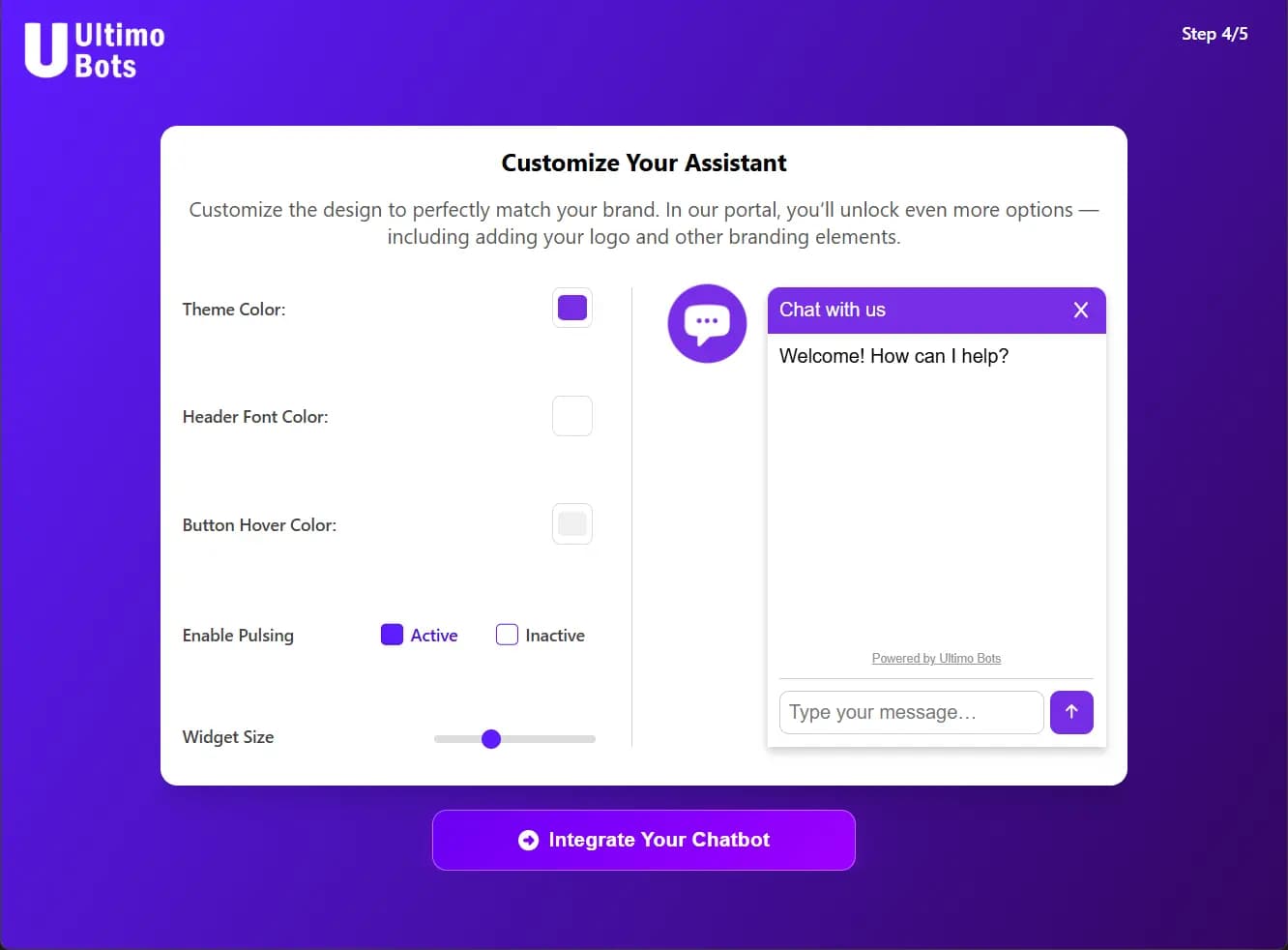 Ultimo Bots WordPress Step 3 Customize Chatbot