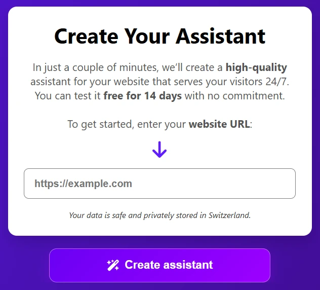 2. Enter the URL of your website